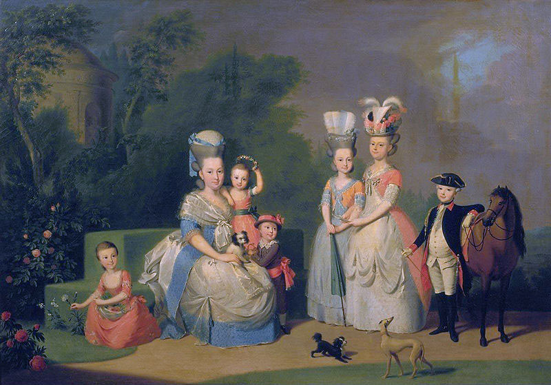 Portrait of Carolina Wilhelmina of Orange (1743-1787) and her children.